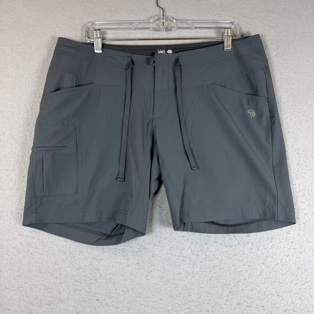 Mountain Hardwear Women's Cargo Hiking Shorts Size 12 Gray Outdoor Utility 7"